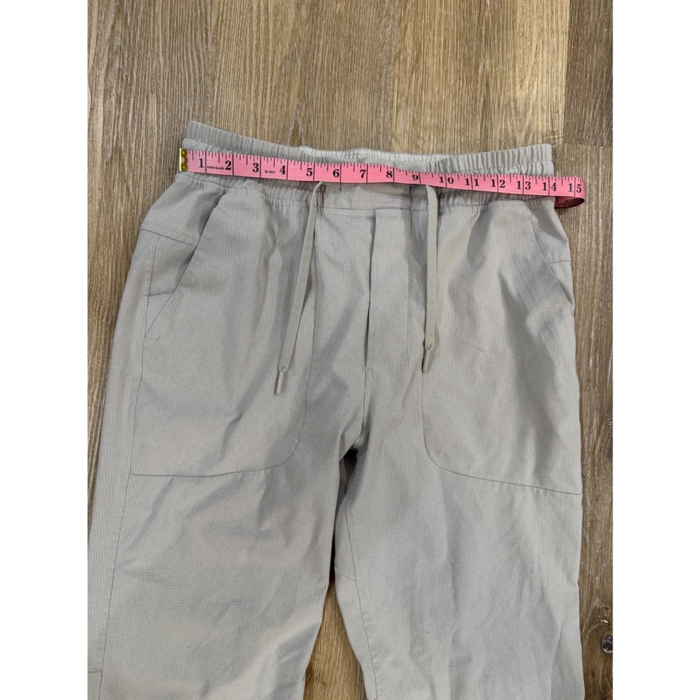 Lululemon Lab Mens Light Grey Grid Textured Tapered Jogger Pants Size M - Picture 2 of 11